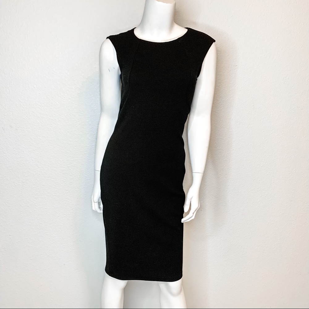 Vintage Black Sleeveless Pencil Dress